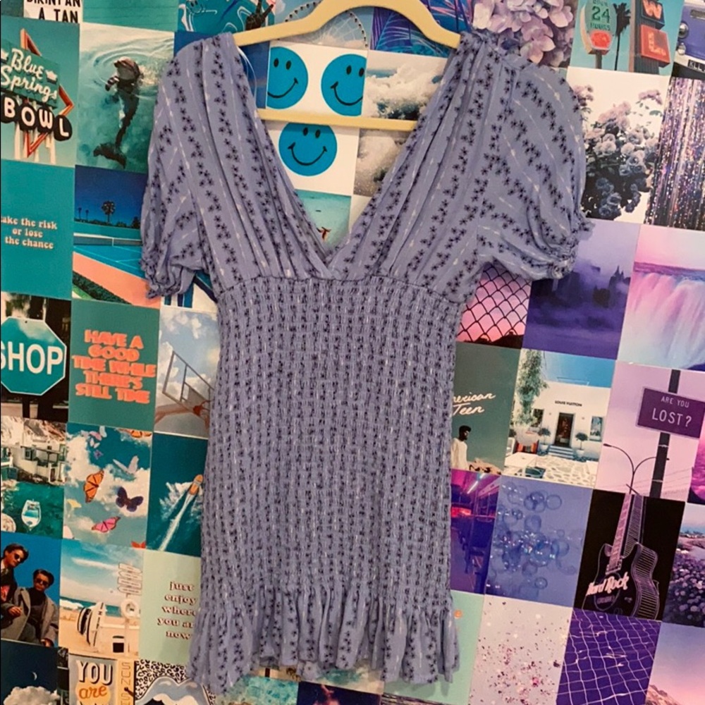 Skylar and Madison Blue Mini Dress with floral